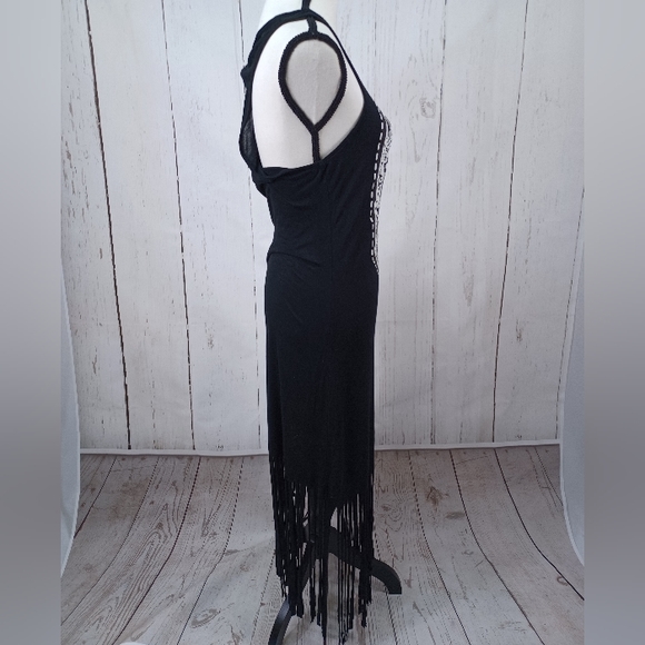 🎁 5 for $25 Tank Dress Graphic Scull Fringe Black - Picture 4 of 6